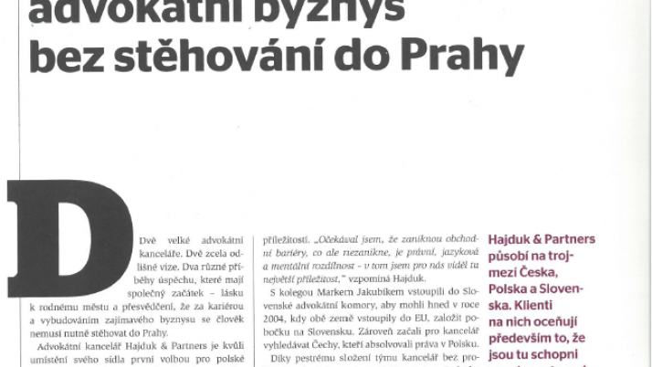 HAJDUK & PARTNERS v dubnovém Právním rádci